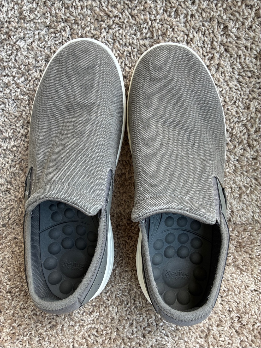 CROCS Men's Reviva Gray Canvas Slip-On Loafers size 11 - Picture 15 of 16